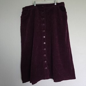 Woman Within Rich Purple Corduroy Skirt – Witchy Grunge Vibes Womens XL